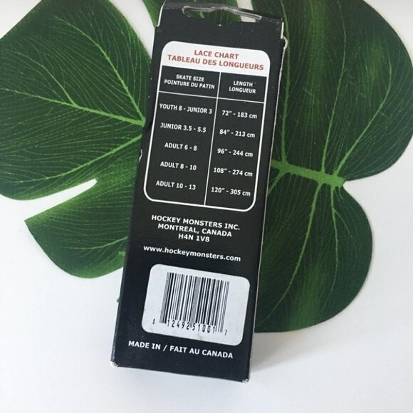 HOCKEY MONSTERS  White/Black Molded Tip Laces 84” - Picture 3 of 3